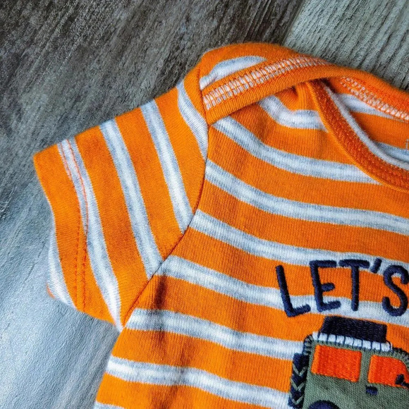 Carter's Baby Boy 6m 6 months Cotton Striped Bodysuit Bundle Orange Blue NWOT - Picture 8 of 12